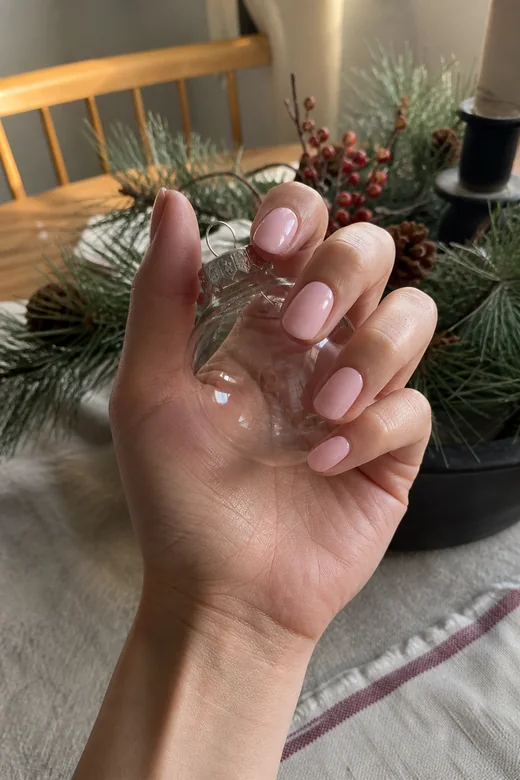 Baby Pink Short Oval Nails