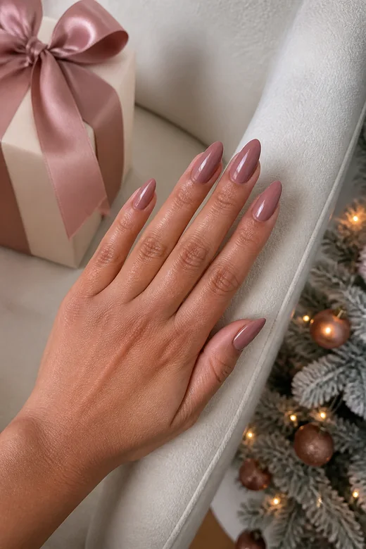 Dusty Rose Almond Nails