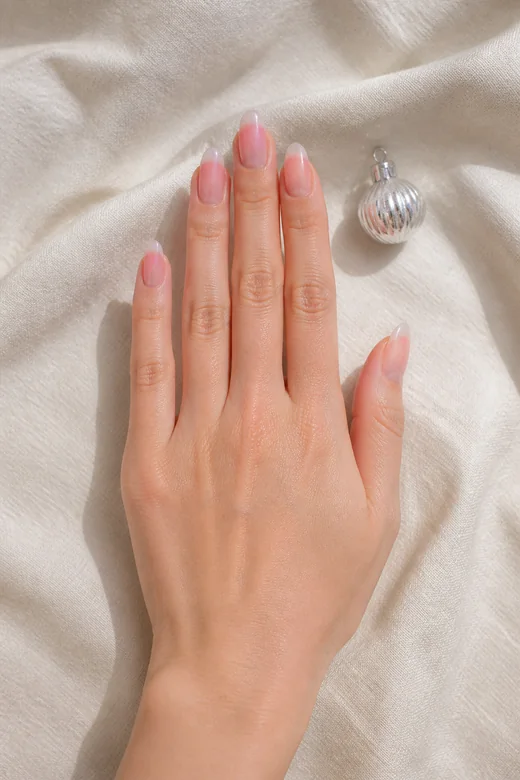 Soft Pink Aura trending Christmas nails