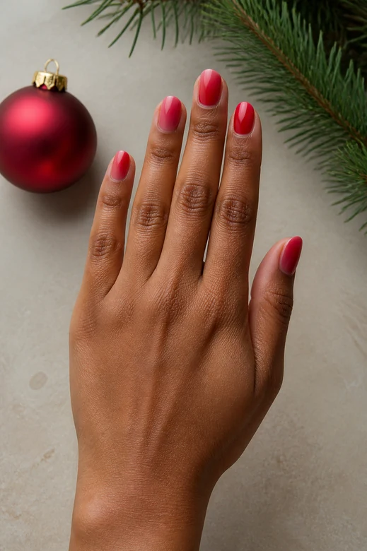 Cranberry Aura trending Christmas nails