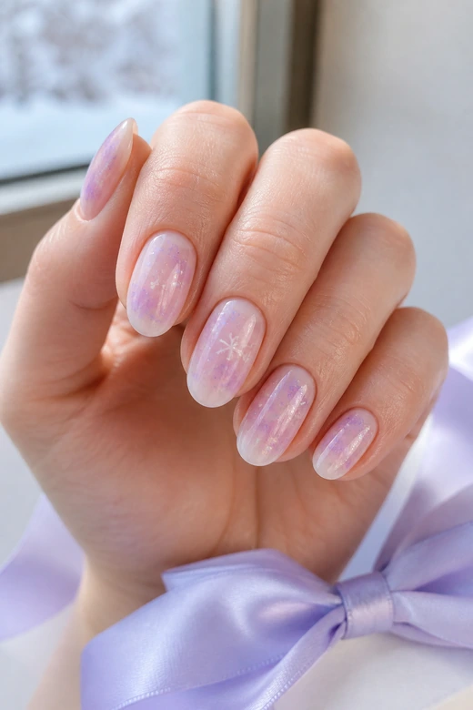 Lilac Pink Aura trending Christmas nails