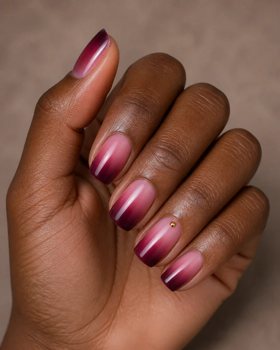 Berry-to-blush ombre pretty fall nails