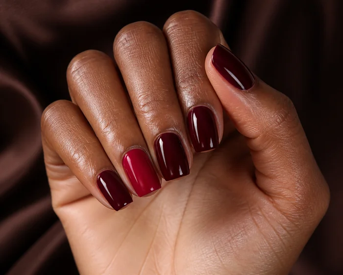 Merlot wine Thanksgiving nail colour