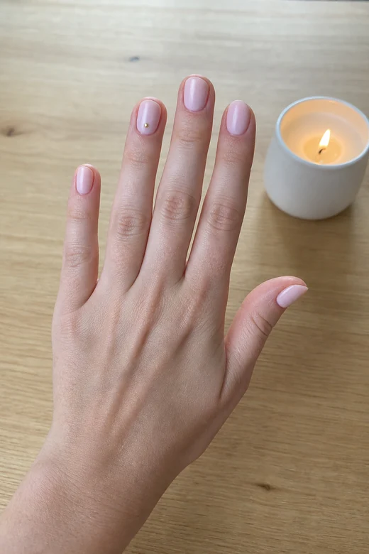 One Tiny Gold Dot minimal Christmas nails