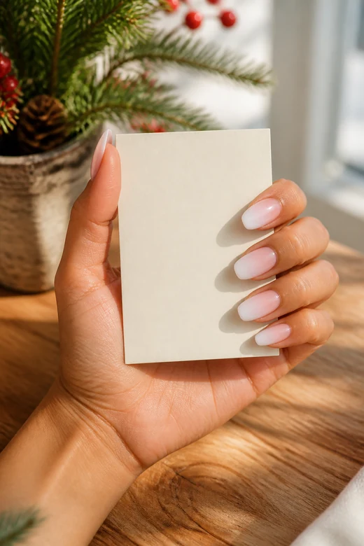 Pink to White Ombré Nails