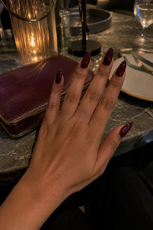 Oxblood Date Night fall nail design