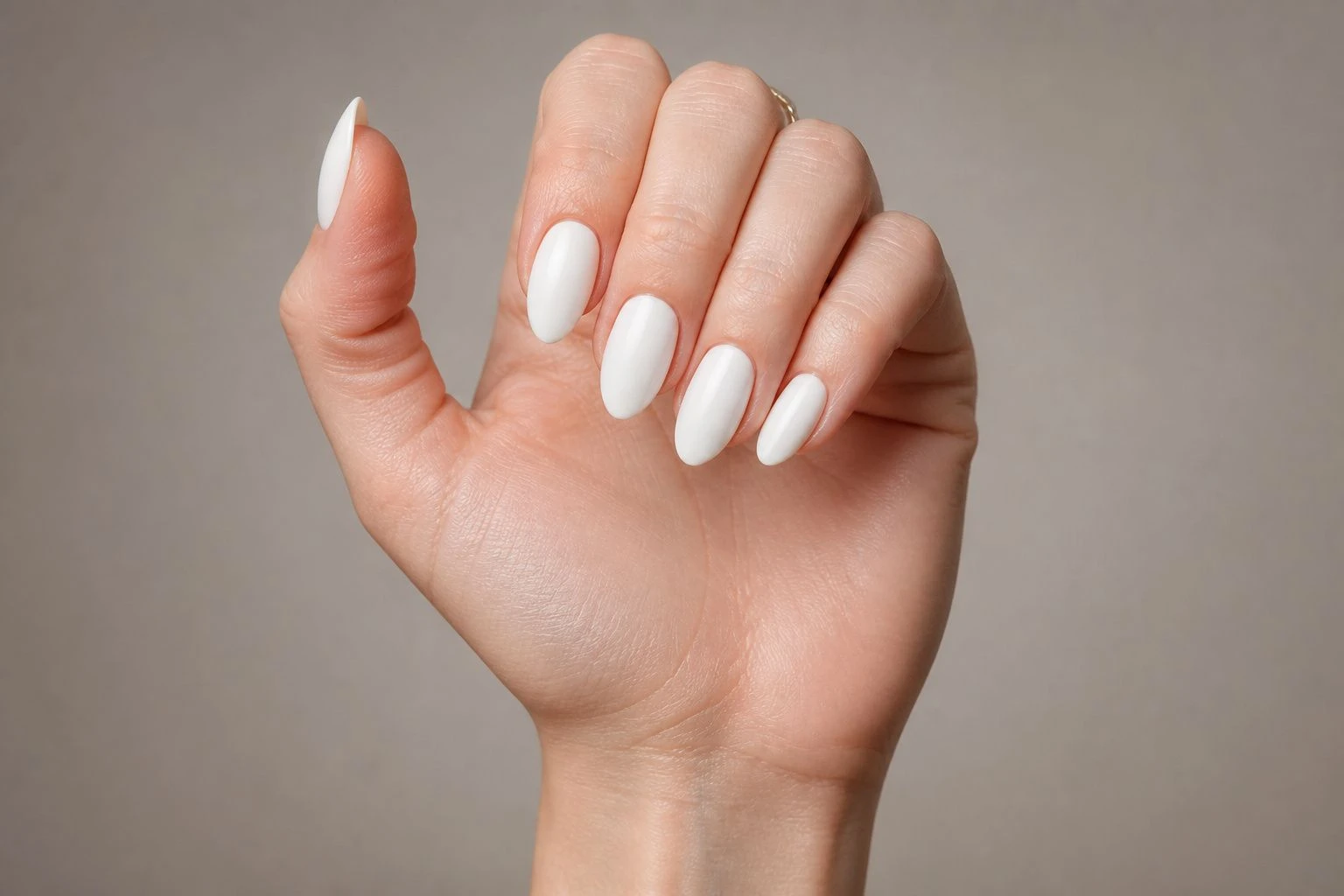 Classic Winter White white Christmas nails