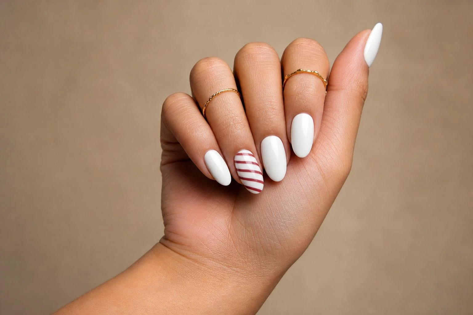 Candy Cane Stripes cute Christmas nails