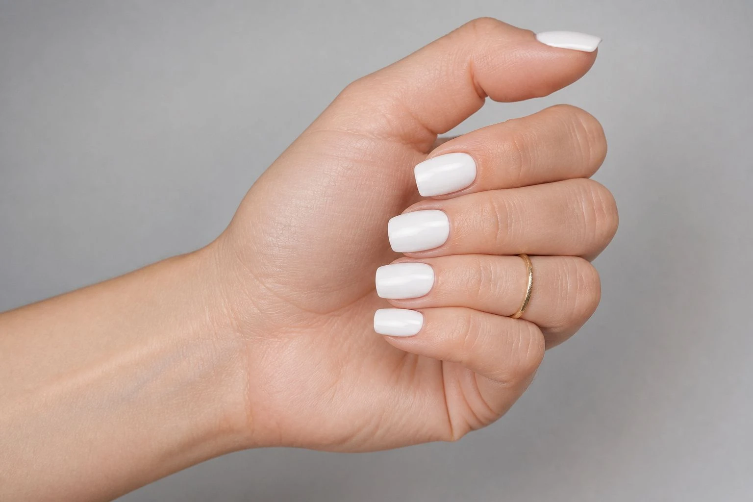 Bright White Square white Christmas nails