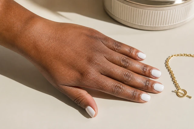 Bright White Square white Christmas nails