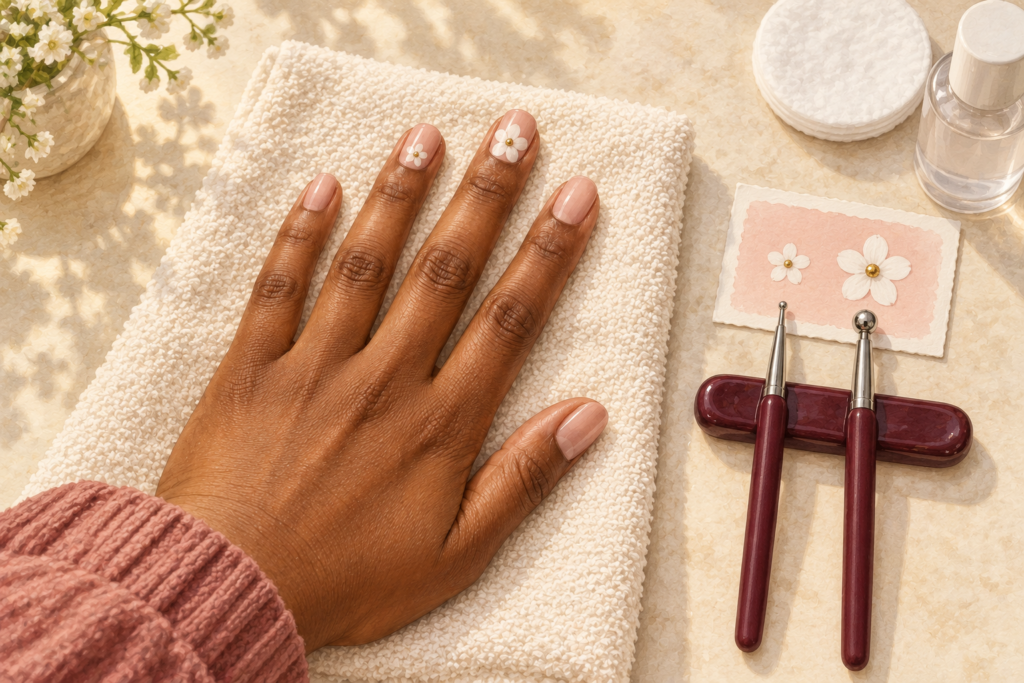 12 Steps for Simple Flower Nails With a Dotting Tool, From Petals to Top Coat