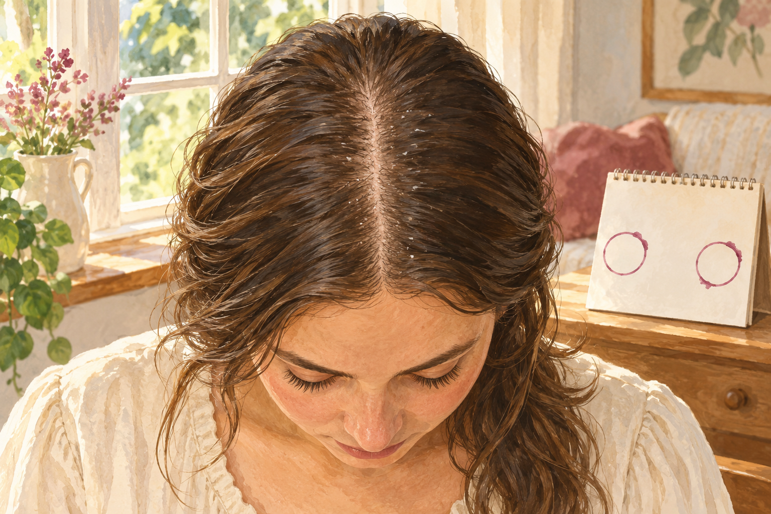 A clear scalp part is shown beside a blank two-checkpoint record.