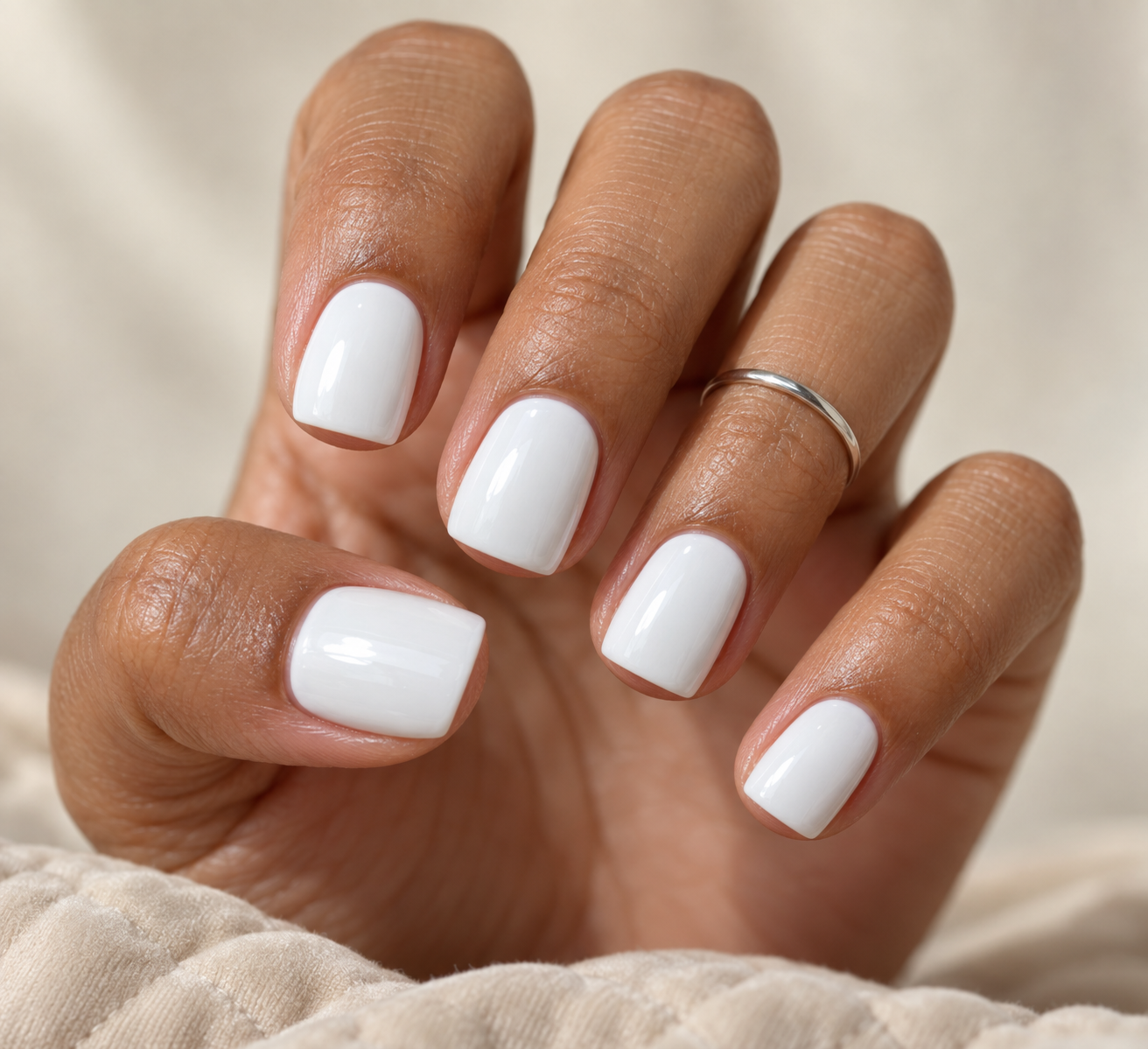 White square nails