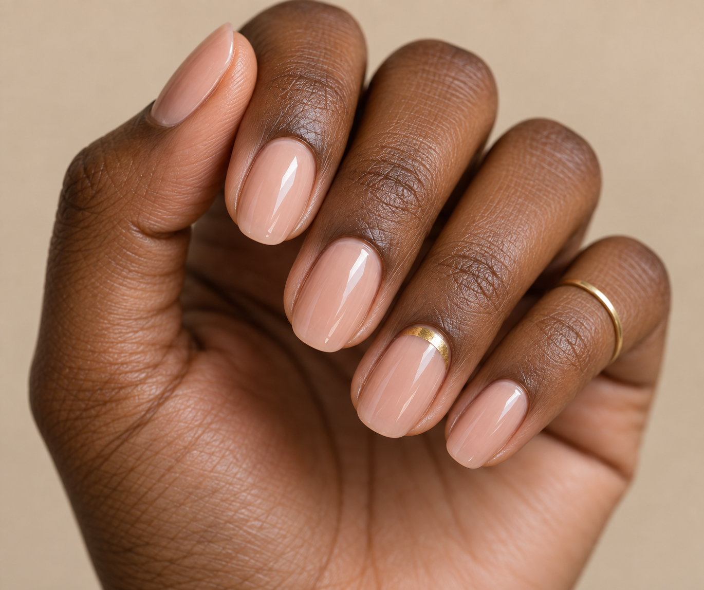 Gold accent manicure