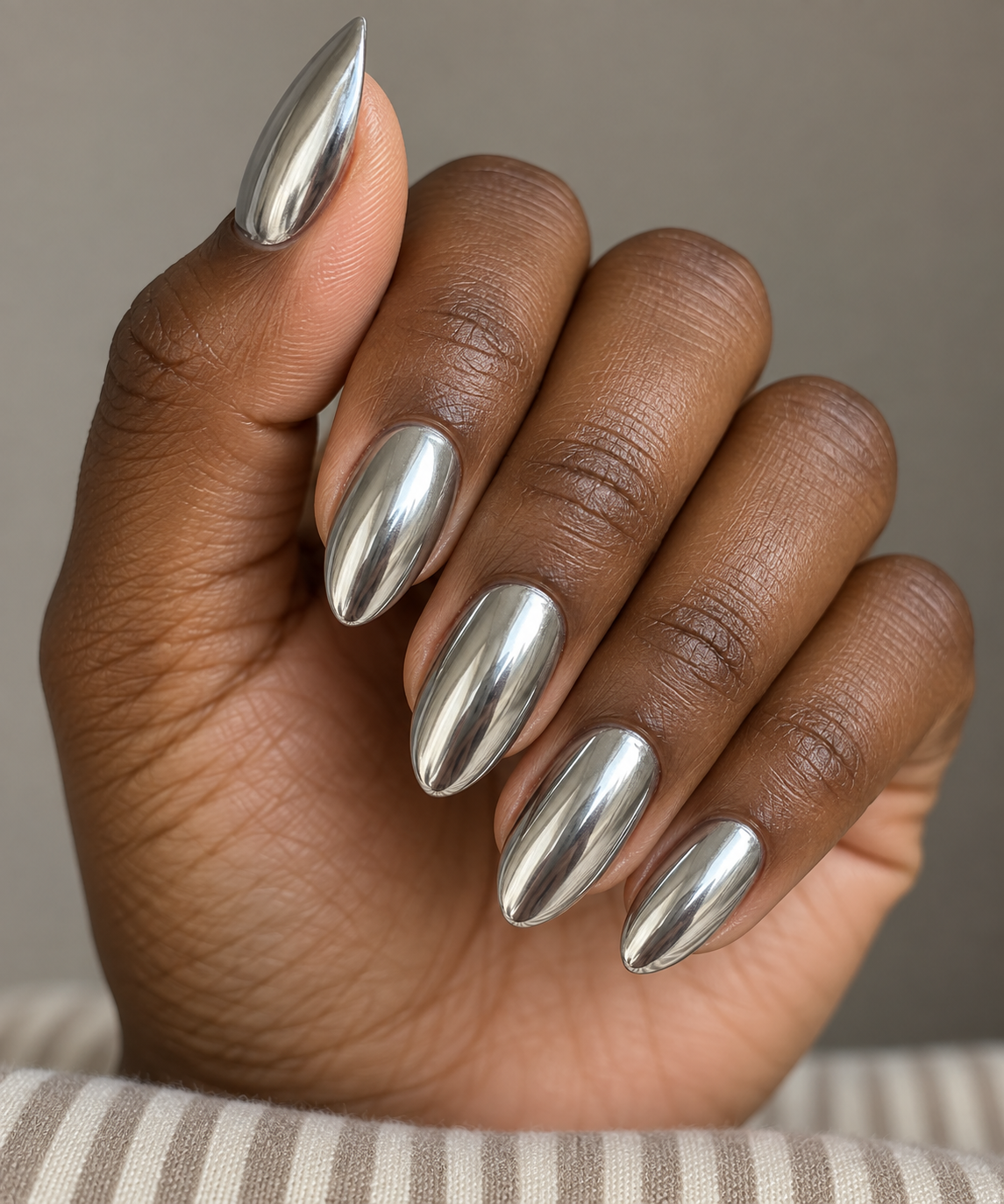 Chic chrome nails