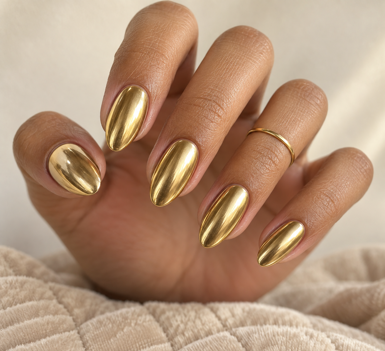 Gold chrome almond set
