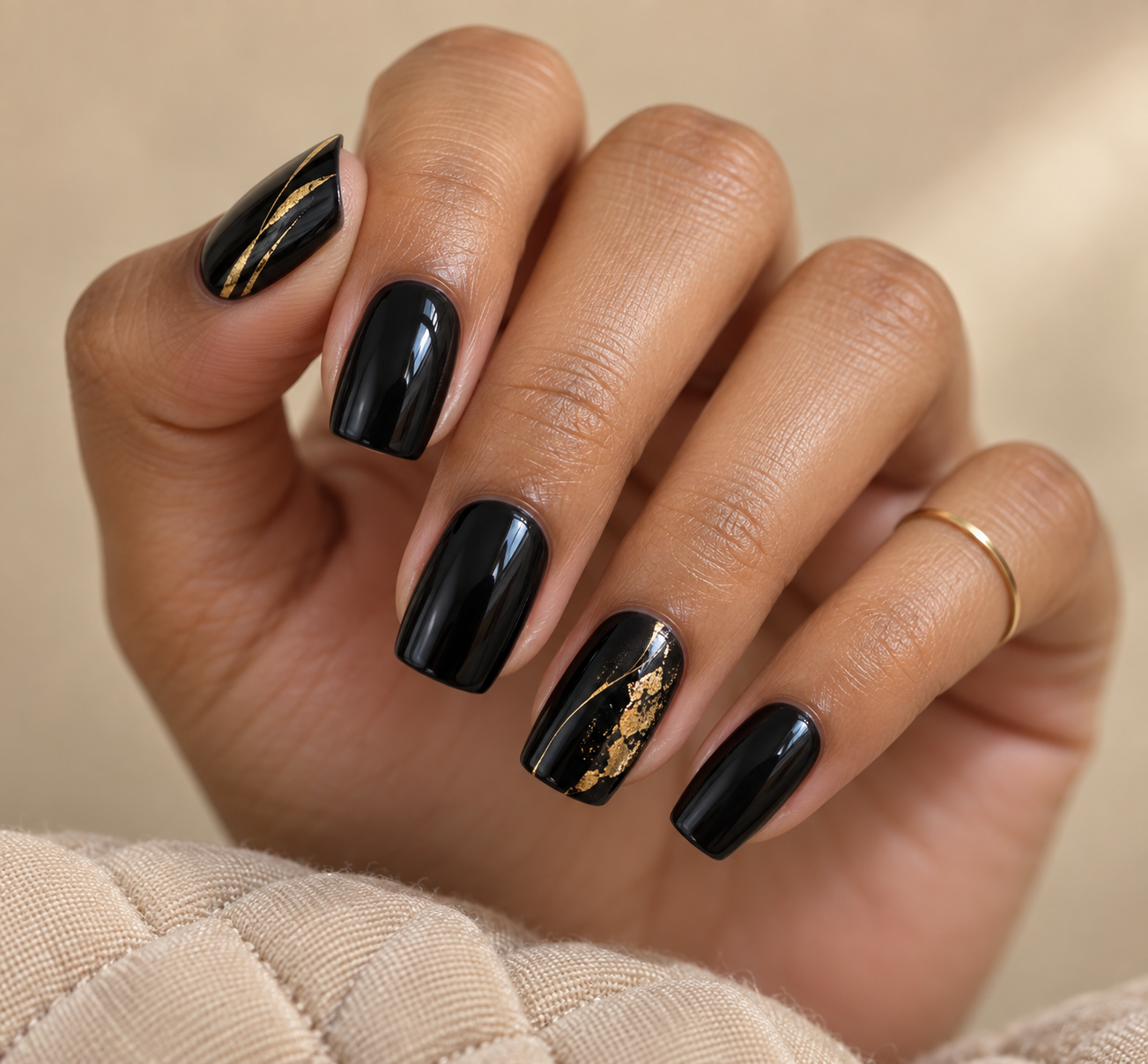 Gold over deep base nails
