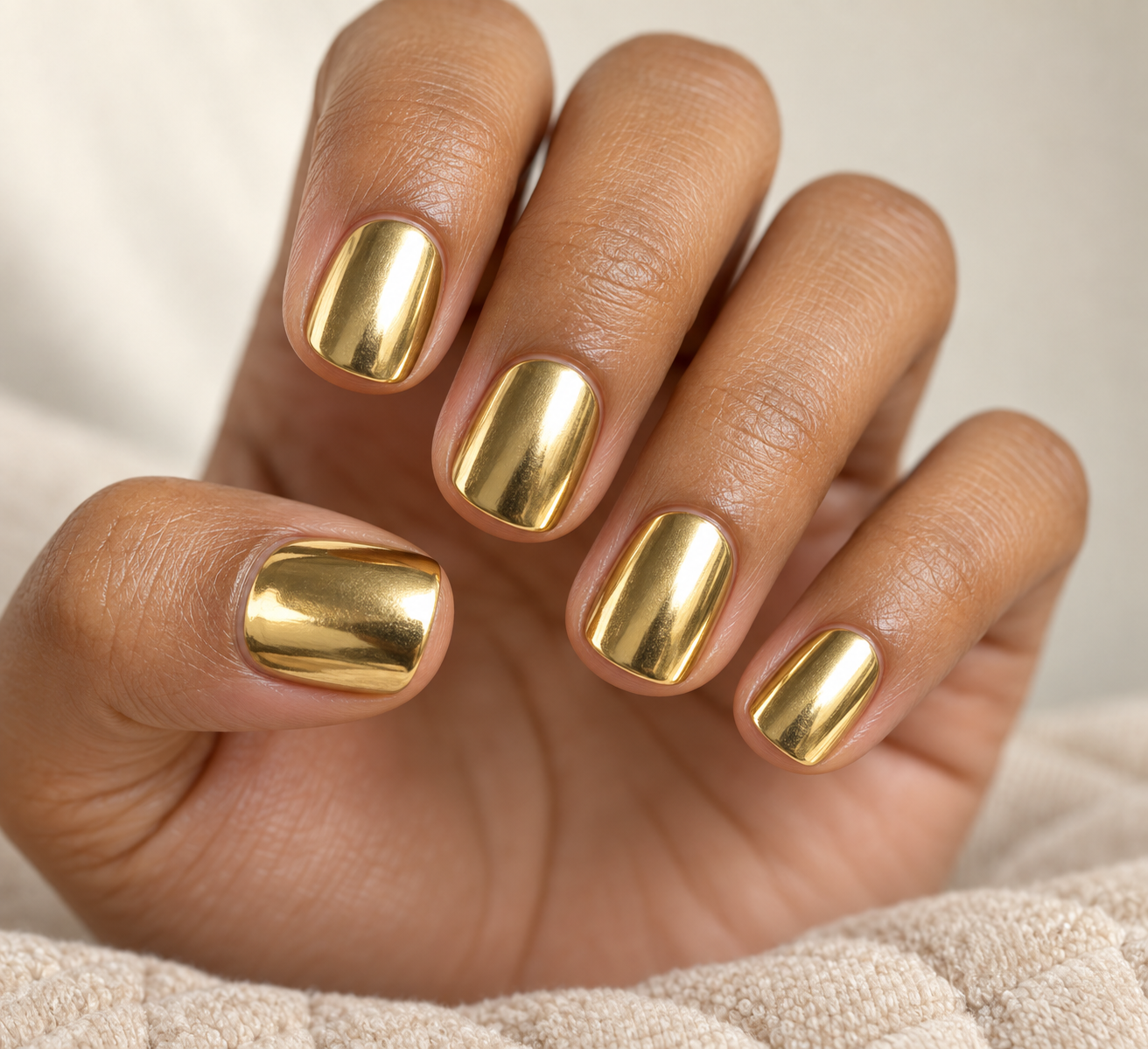 Short gold nails