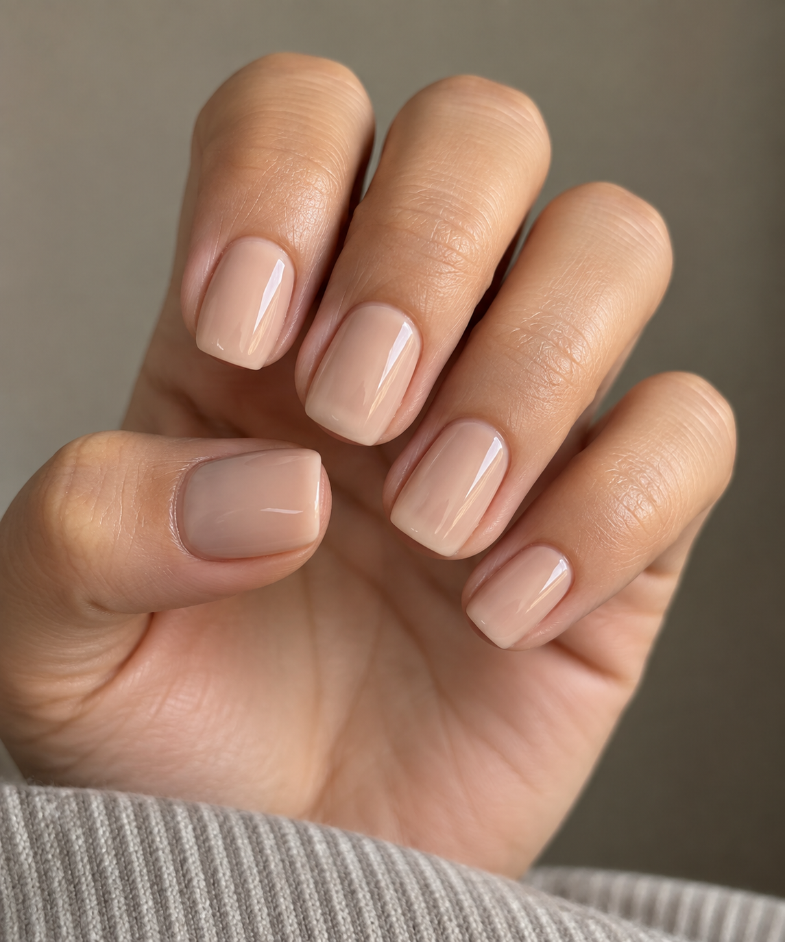 Bridesmaid nude square nails