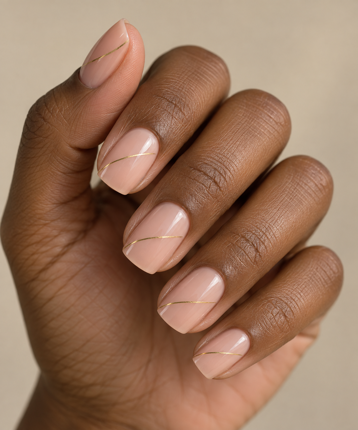 Gold line manicure
