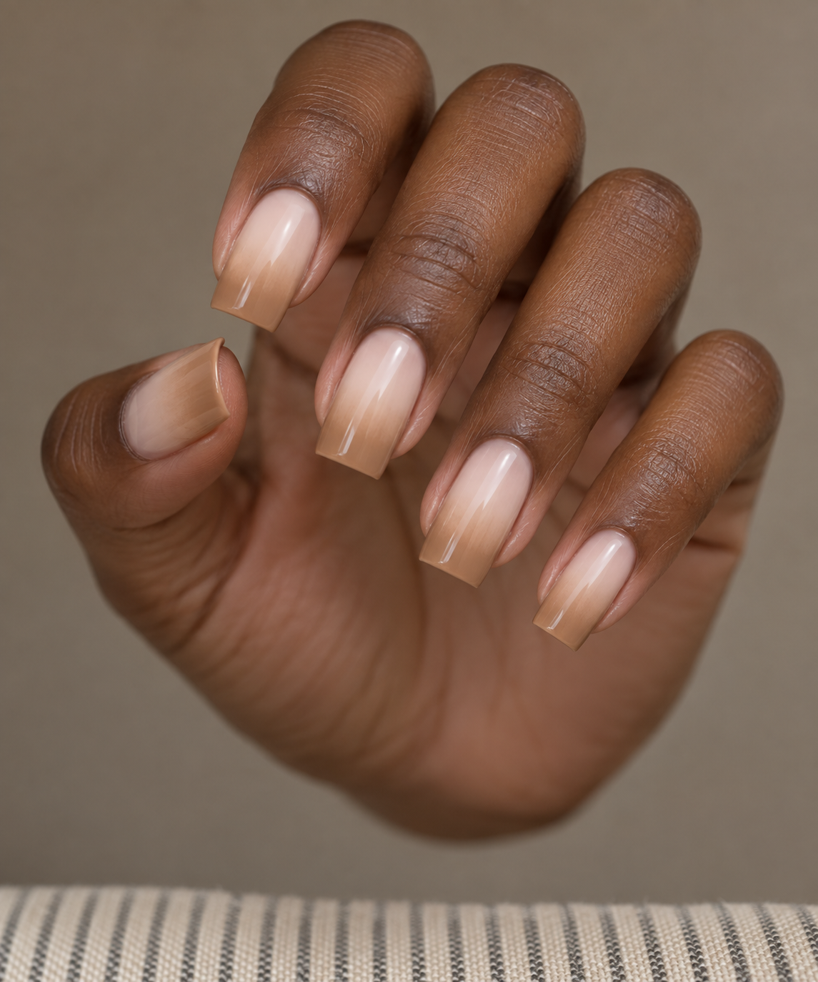 Nude ombre square nails