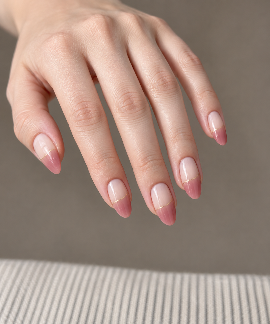 Ombre gold detail nails