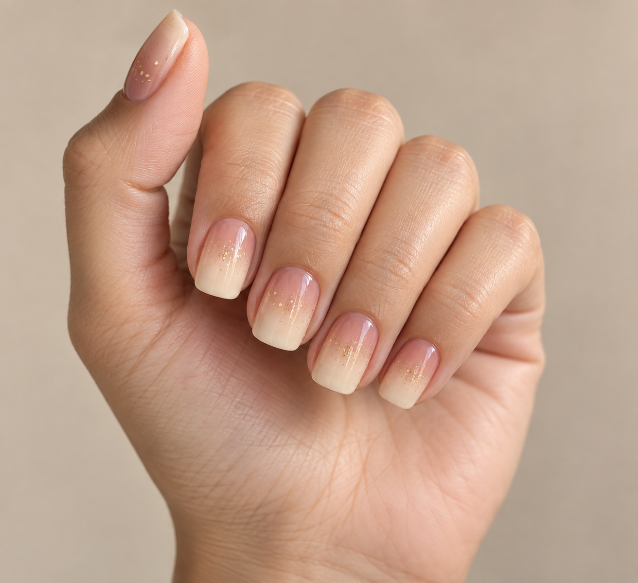 Gold line manicure