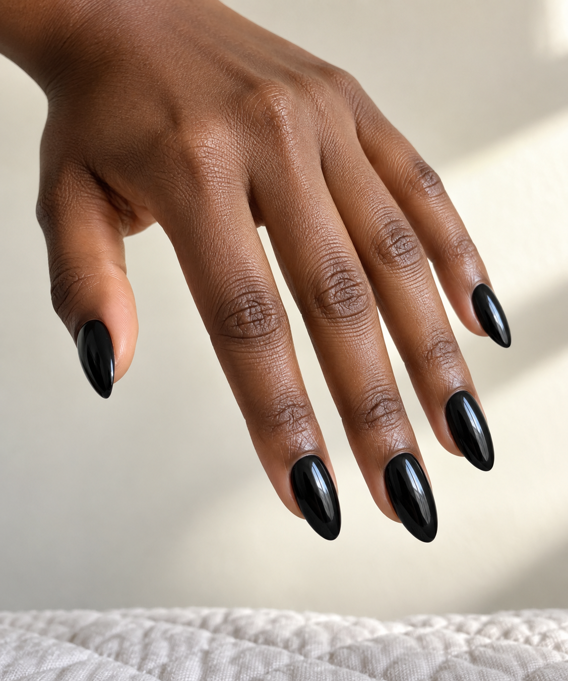 Classic baddie black nails