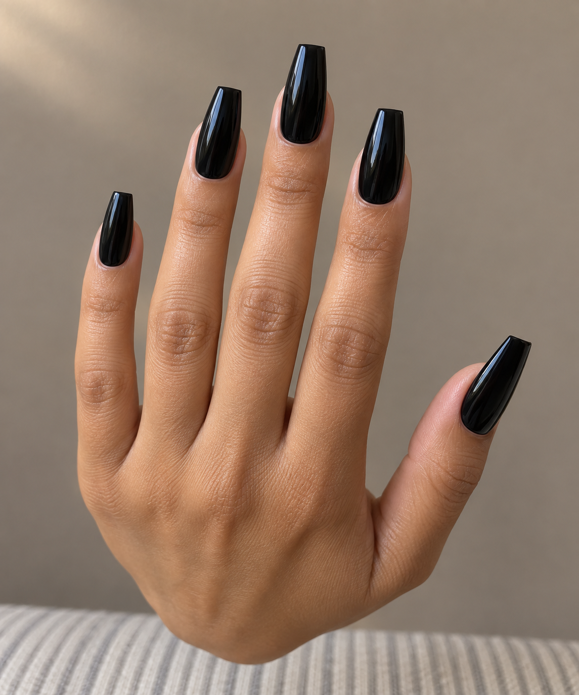 Baddie black coffin nails