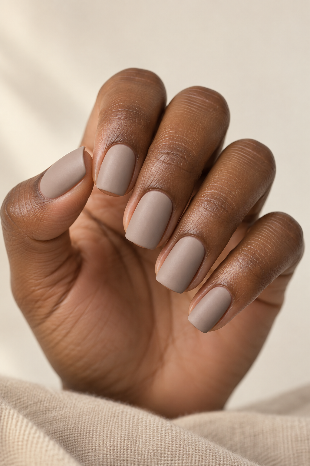 Matte neutral nails