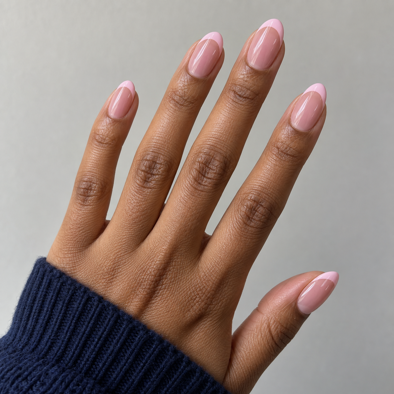 Pink French tip nails
