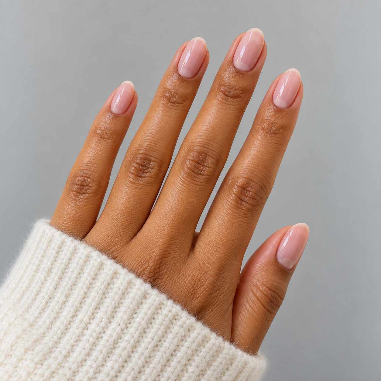 Sheer pink natural nails