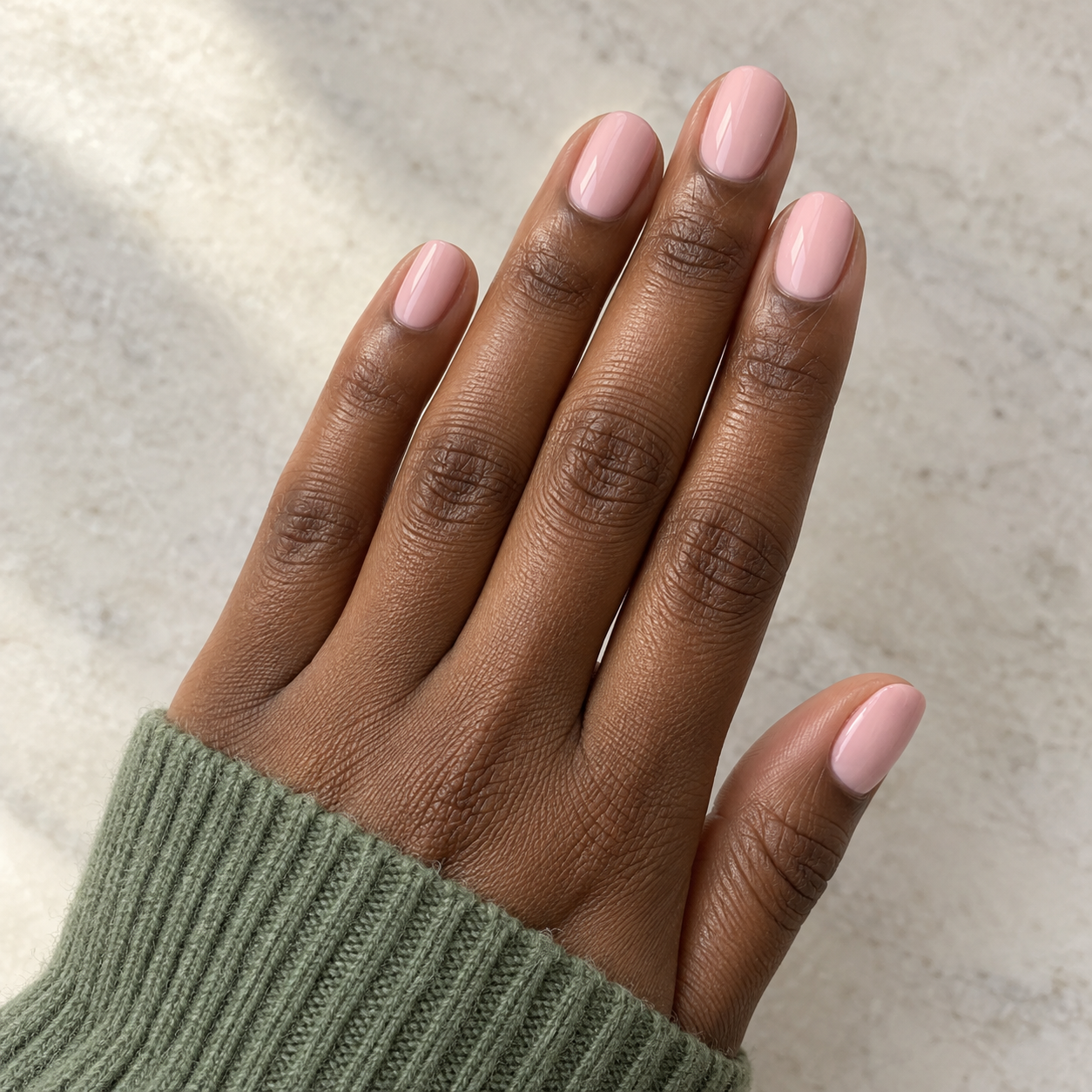 Pastel pink manicure