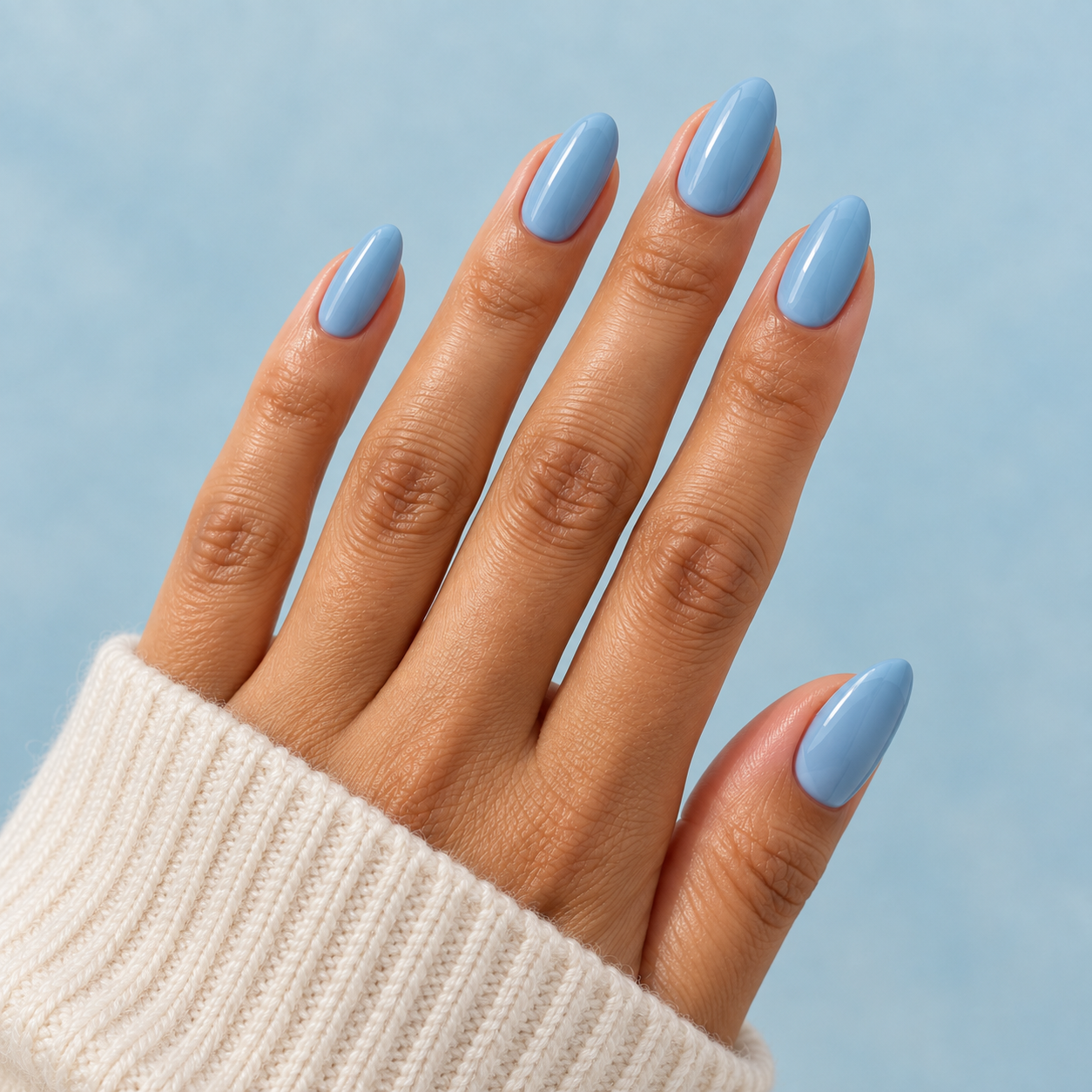 Ocean blue beach nails