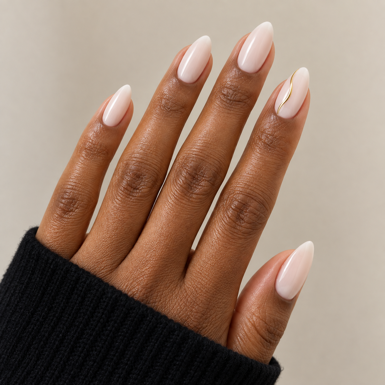 Gold accent manicure