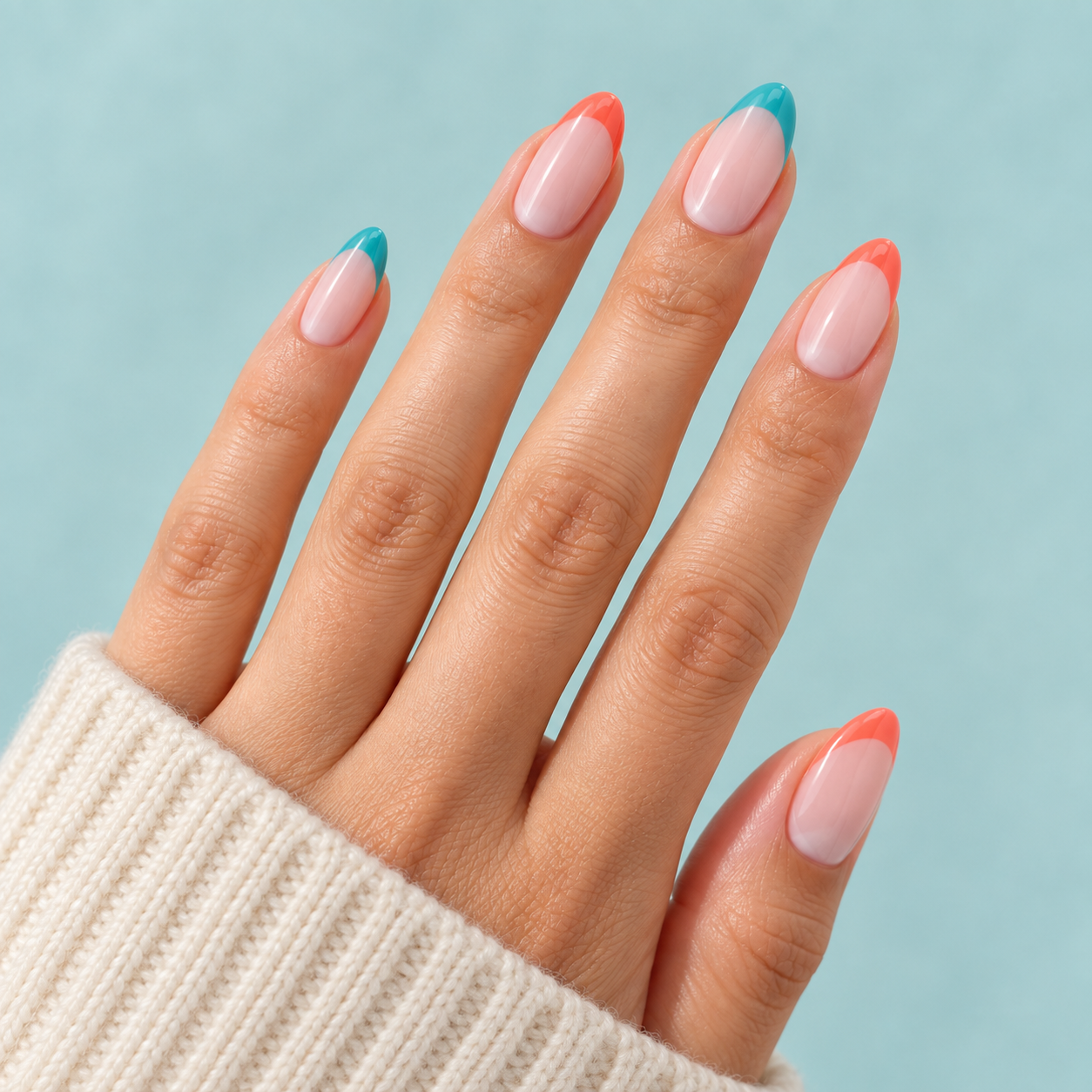 Beach colored tip design