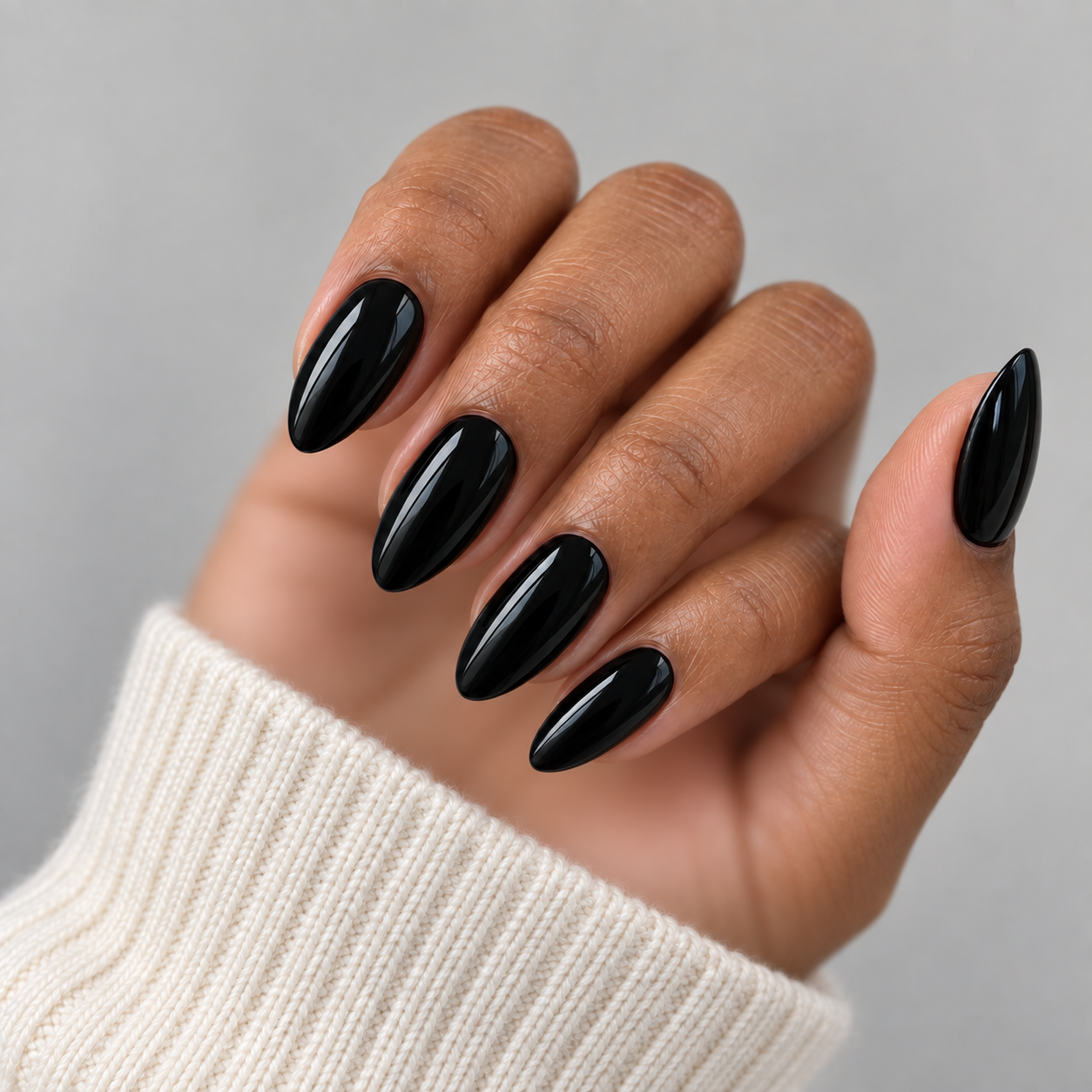 Long black manicure