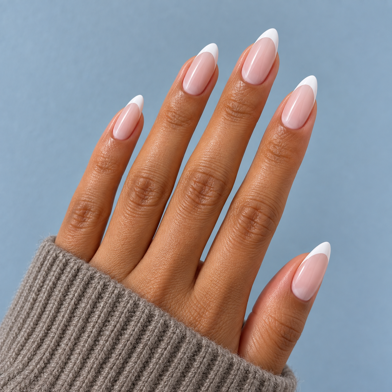 Long French tip nails