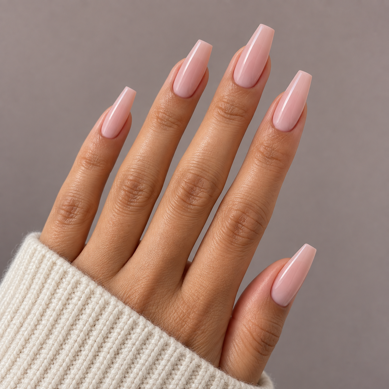 Long coffin classy nails