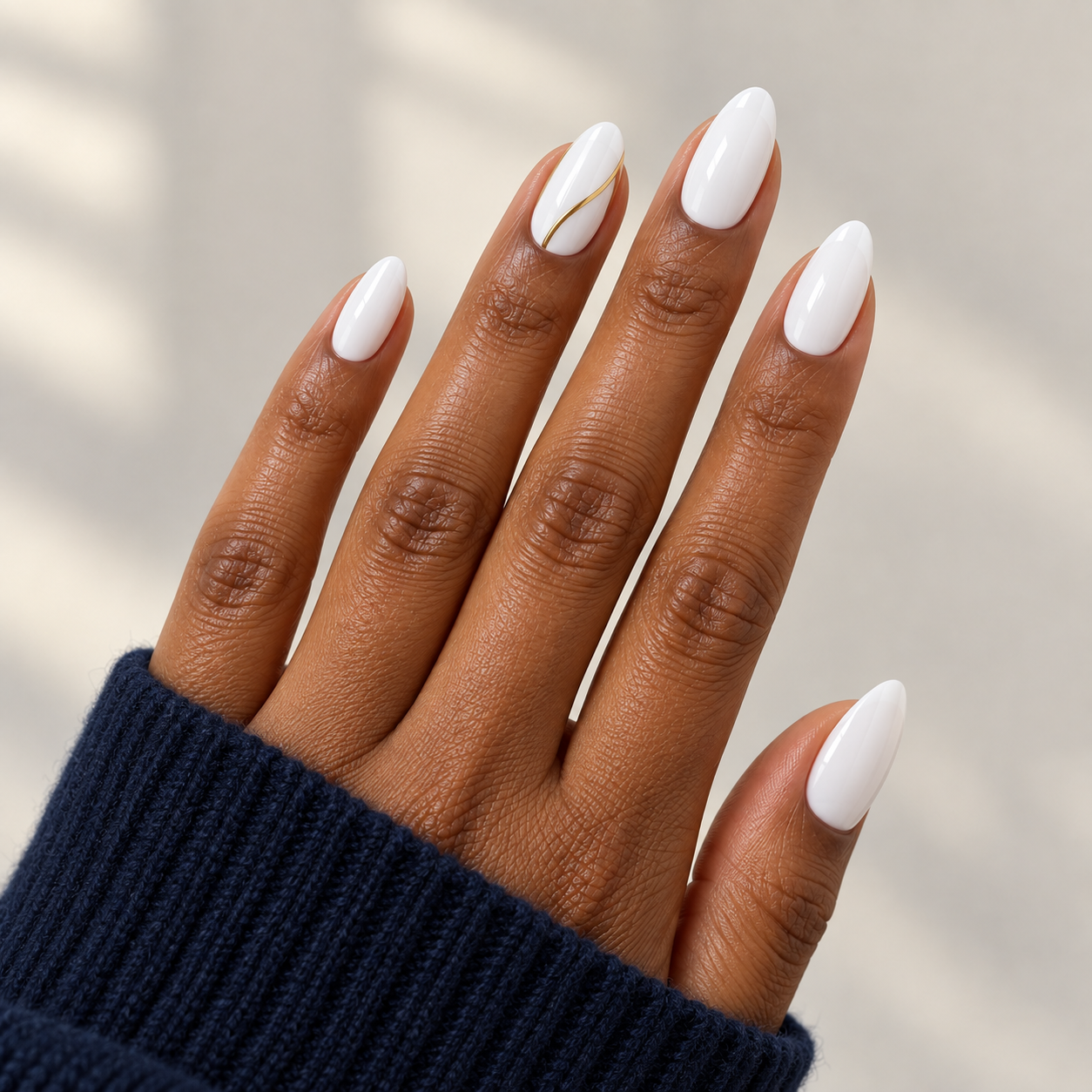Gold line manicure