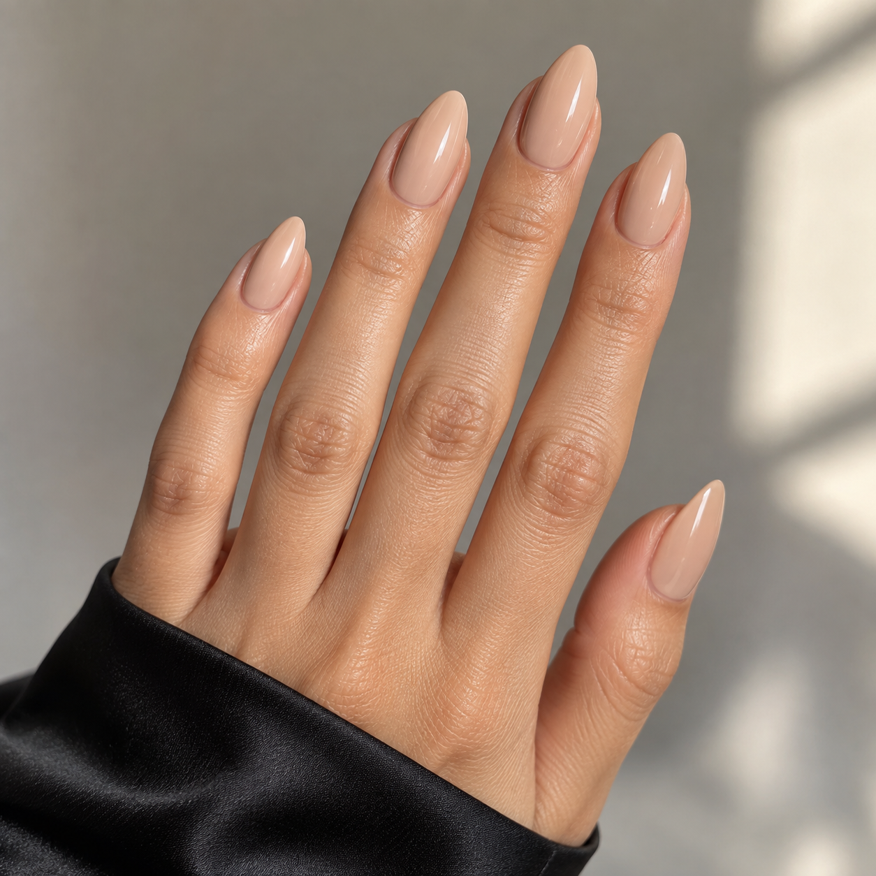 Nude almond set for black dress