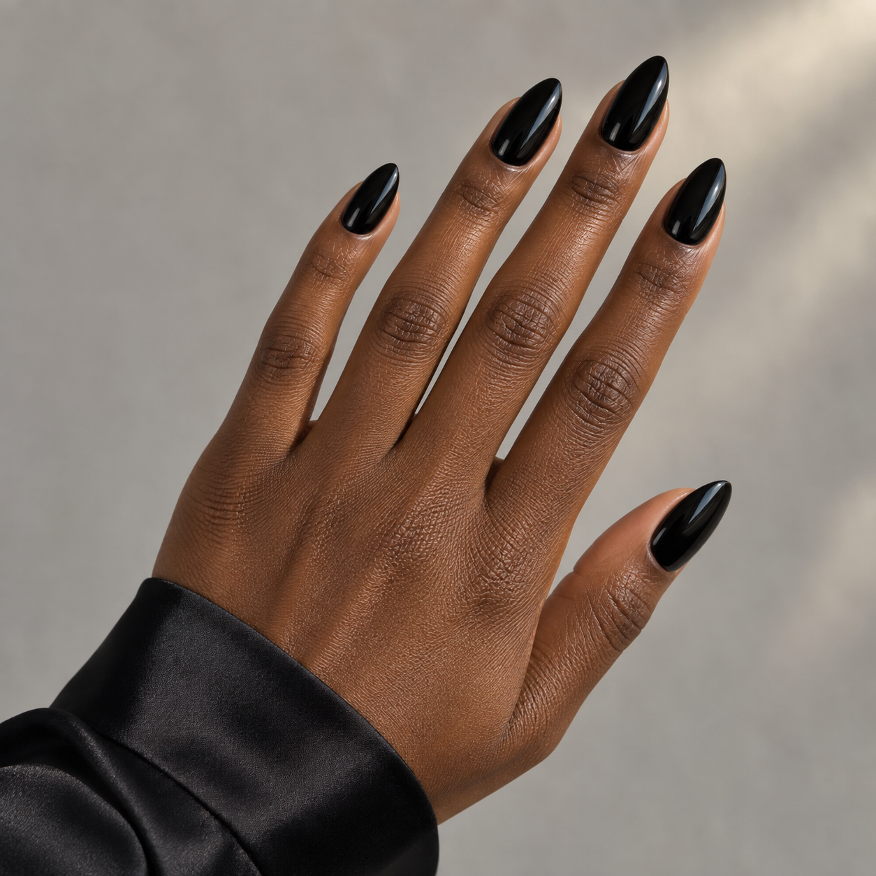 Black glossy manicure