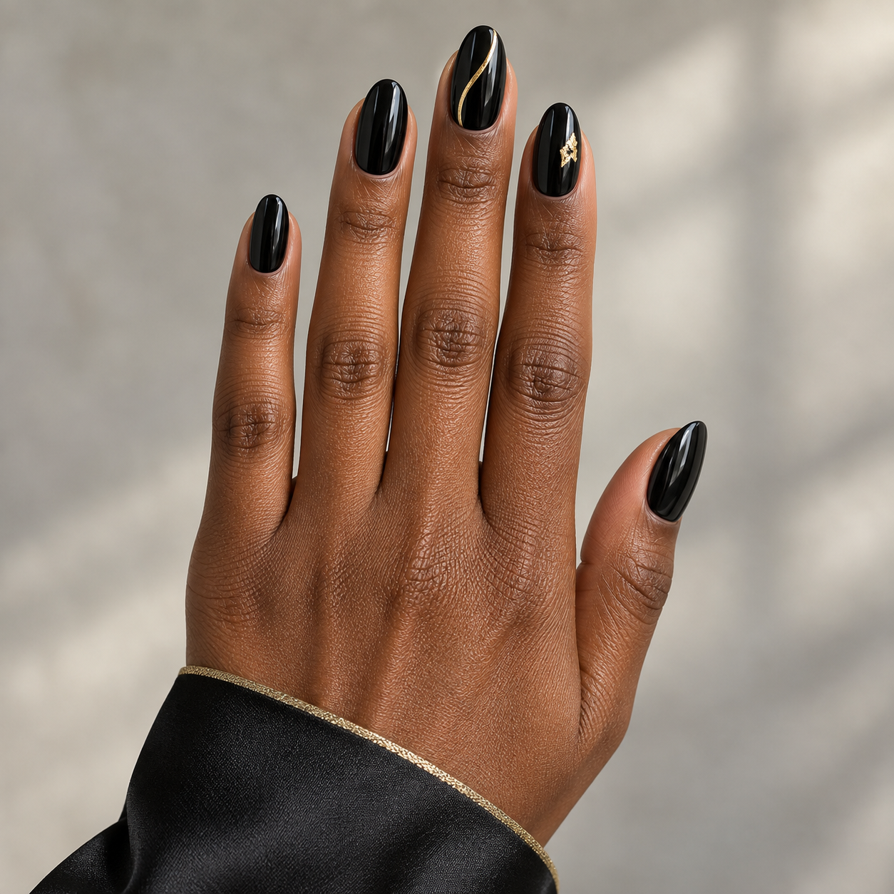Gold line manicure