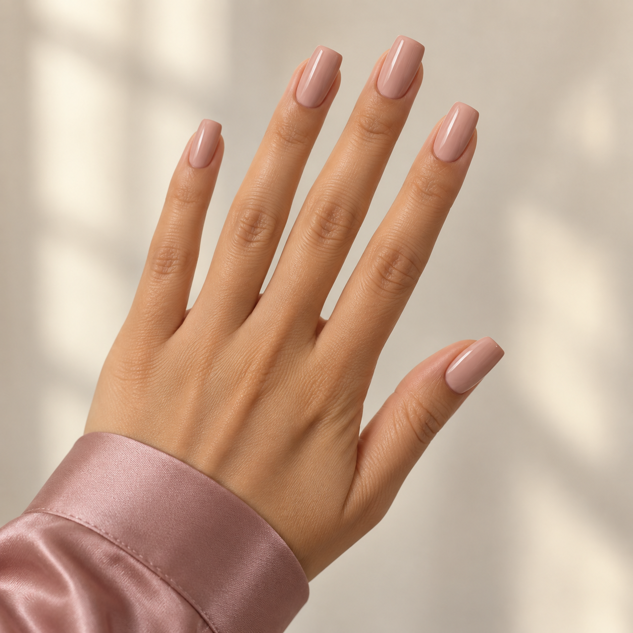 Prom nude square nails