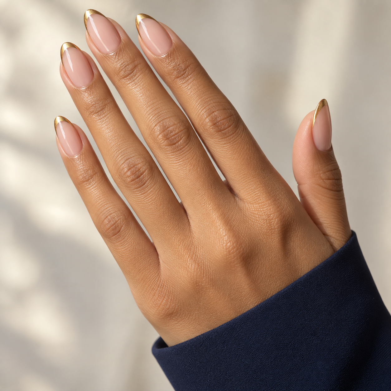 Prom gold detail nails