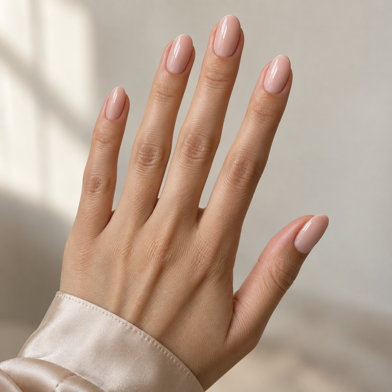 Classic nude oval nails