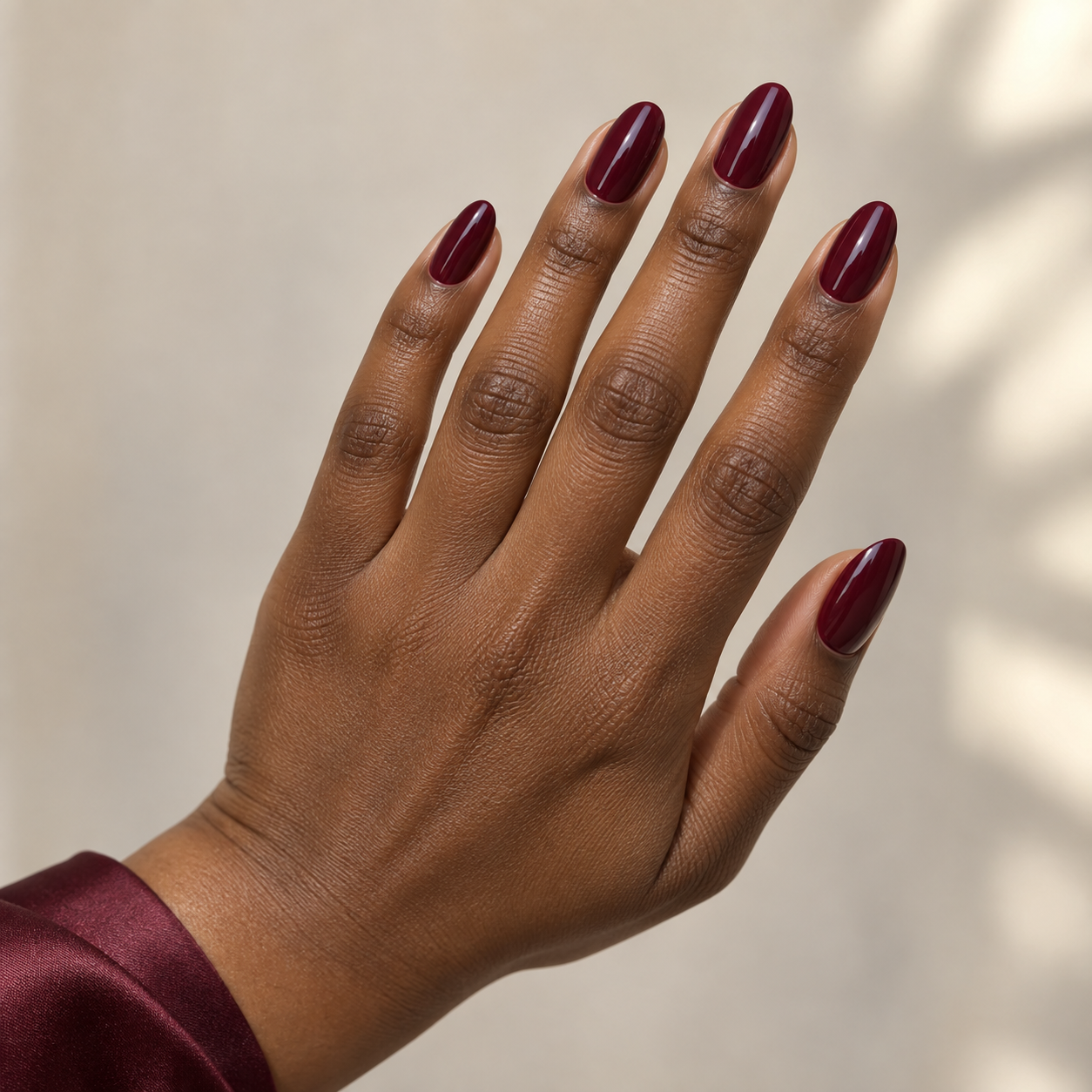 Deep color oval nails