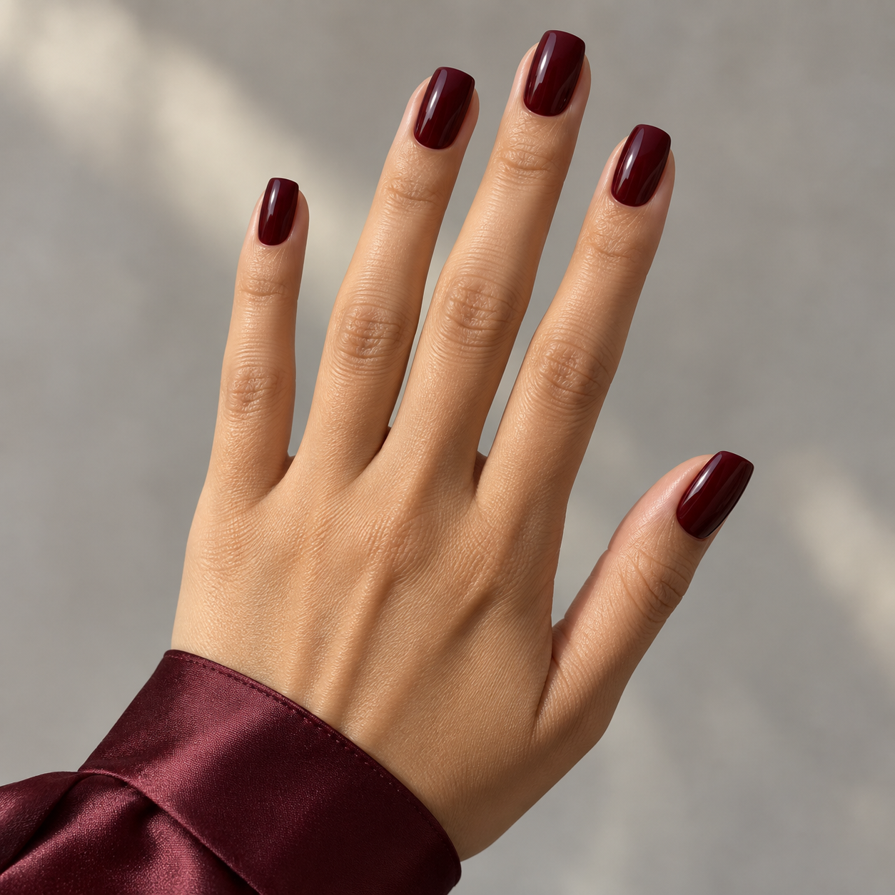 Burgundy manicure