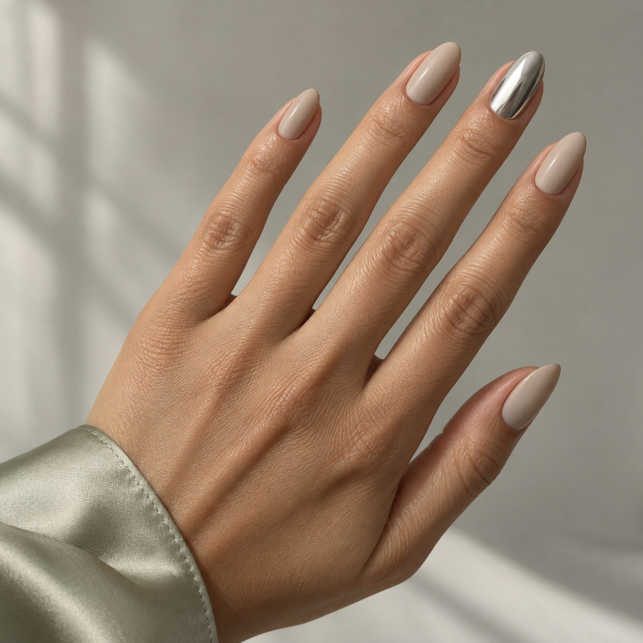 Chrome accent nail