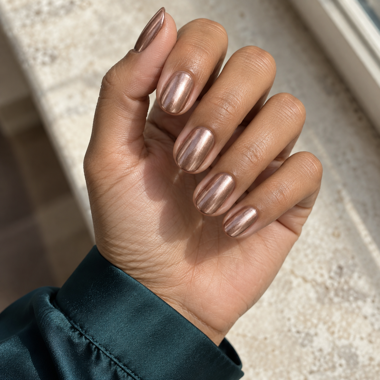 Rose gold manicure